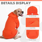 KOOLTAIL Fall Dog Hoodie - Soft & Warm Dog Thanksgiving Sweater with Leash Hole and Pocket, Pet Winter Coat, Cold Weather Clothes Sweatshirt for Small Medium Large Dogs Puppy Cat Boys Girls, Orange S