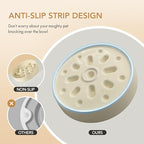 9.5inch Ceramic Dog Raised Slow Feeder Set, Elevated Bowl with Wooden Stand for Large Dog, Slow Feeder Dish for Fast Easters, Anti-Gulping(Beige, Single Bowl+ Stand)