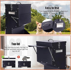 Outdoor Automatic Dog Feeder Large Breed 25 lbs, Galvanized Gravity Feeder for Dogs Metal Self Feeding Dog Food Dispenser Hanging Pet Food Feeders for Dogs Chickens and Farm Animals