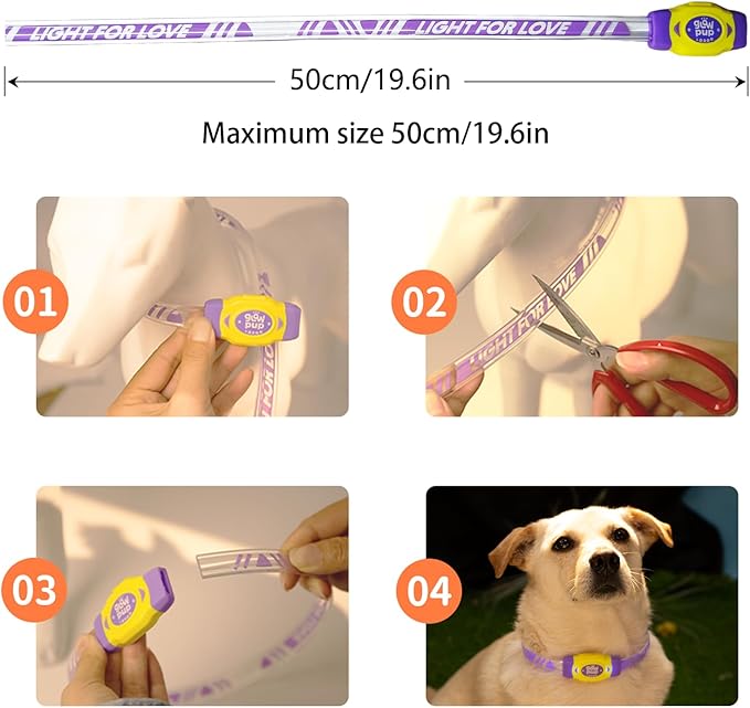 LaRoo LED Light Up Dog Collar, Multi-Color Glowing Safety Pet Collar, USB Rechargeable, Adjustable, Night Walk High Visibility Collar Safety Dog Light for Small Medium Dogs(Pink)