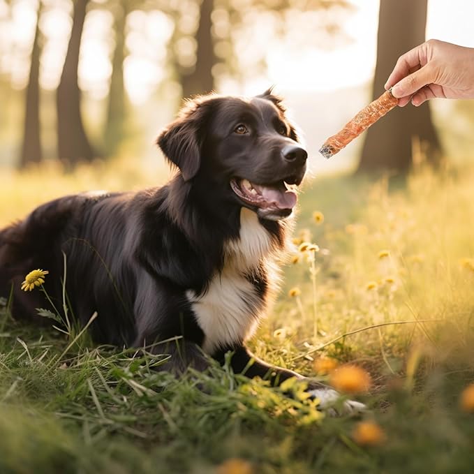 ASMPET Dog Treats Chews, Chicken Wrapped Cod Skin Sticks, Rawhide Free Cod Skin Treats for Dogs, Large, 10.6 oz