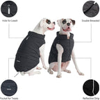 Spark Paws Dog Winter Jacket, Water-Resistant Coat, Warm Reflective Windproof Fleece-Interior, for Medium and Large Dogs - Black - 4XL