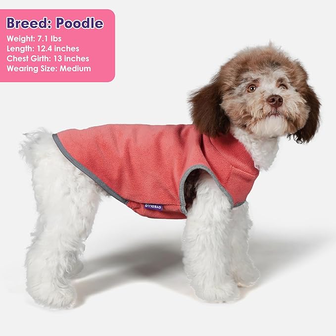 cyeollo 2 Pack Fleece Dog Sweater Vest Dog Sweatshirt Reflective Lightweight Pet Clothes for Medium Large Dogs Girl Pet Apparel Pink, Fuschia, XXL