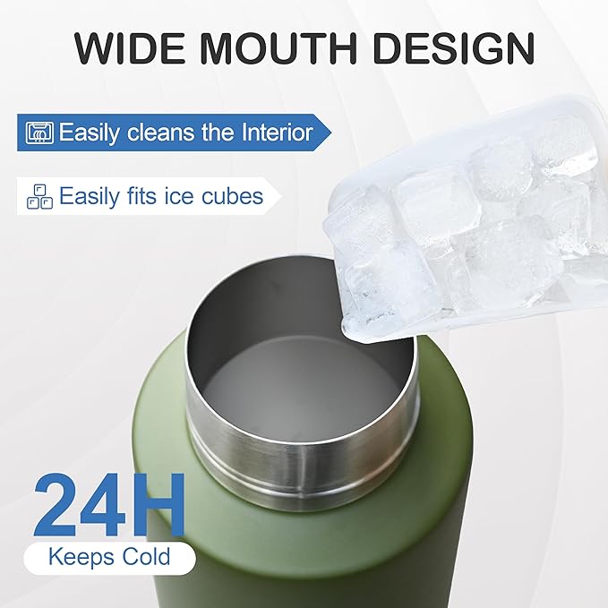 Insulated Dog Travel Water Bottle with Detachable Bowls, 3 in 1 Portable Dog Water Bottle Dispenser, Dog Accessories for Walking, Hiking, Camping, Outdoor (Olive Green, 32 Oz)