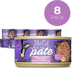 Tiki Cat After Dark Soft Pate Wet Cat Food, Dark Rabbit & Chicken Liver Recipe, 5.5 oz. Can (8 Count)