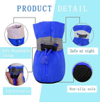 YAODHAOD Dog Shoes for Hot Pavement, Anti-Slip Sole Dog Boots & Paw Protector for Summer, Reflective Straps Dog Booties for Small Medium Dogs, Indoor Use 4PCS (Blue, Size: 4)