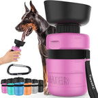 Lesotc Dog Water Bottle, Portable Pet Dispenser with Water Bowl, Leak Proof Pet Travel Squeeze Bottle, Puppy Essentials Dog Stuff Accessories for Outdoor Walking, Hiking, Camping