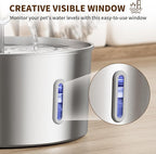 7L/1.85Gal/237oz Stainless Steel Cat Water Fountain, Automatic Pet Fountain Large Dog Water Dispenser with Filters & Dual Function Drinking for Multiple Pets Indoor