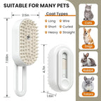 4 in 1 Cat Steam Brush for Shedding, Rechargeable Steam Brush with Foldable Handle, for Cats and Dogs Massaging and Cleaning, Multifunctional Hair Removal Comb (White)