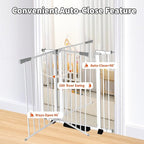 30 Inch Tall Baby Gate Auto Close Dog Gate Adjustable 29.92"-43.71" Wide Pressure Mounted Walk Through Swing Pet Gate for Doorways (29.92"-43.71" Wide)