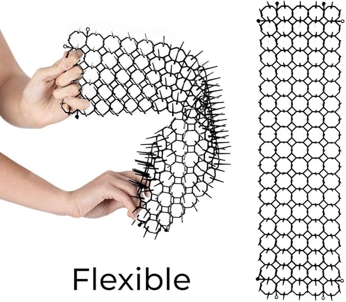 13x49CM Cat Scat Mat Cats Net Digging Stopper Prickle Strip Home (Black)