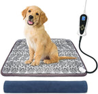 Bestio Cat Heating Pad,Medium 18x18 in Dog Heating Pad,Electric pet Heated pad with Adjustable Thermostat (1-24 Hours),Cat Heating Pad Indoor for Puppy with One Blue Plush Cover