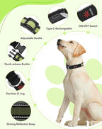 Weesiber Light Up Dog Collar - Reflective LED Dog Collar Rechargeable Glow in The Dark Pet Collar, Safety Doggie Lights for Night Walking(Green, S)