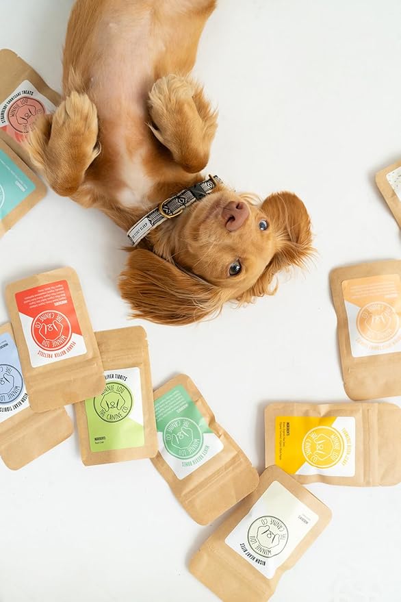 Winnie Lou Organic Healthy Dog Treats – All Natural Dog Jerky Treats Made in USA with Organic Ingredients from Colorado Farms – for Small, Medium, Large Dogs - 6 Sample Packs, 2 Treats Per Pack