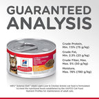 Hill's Science Diet Light, Adult 1-6, Weight Management Support, Wet Cat Food, Liver & Chicken Minced, 2.9 oz Can, Case of 24