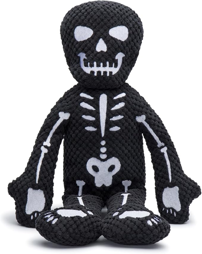 fabdog Floppies Plush Dog Toys - Cute Holiday-Themed Squeaky Dog Toy - Best Squeak Toy for All Breeds | Ideal Small Skeleton