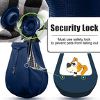 Tomkas Small Dog Sling Carrier - Zipper Pocket & Adjustable Strap - for 3-10 lbs Pets(Dark Blue)