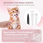 4 Pcs Dual-Sided Cat Toothbrush with Micro Brush Head, Ultra Soft Nano Bristles Pet Toothbrush Kit, Kitten/Puppy Toothbrushes, Fit into Cats/Small Dogs Mouth, Avoid Bleeding Gums