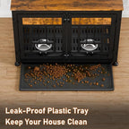 Dog Crate Furniture End Table 38 Inch Hidden Kennel Cabinet with Removable Tray, Thickened Metal Frame Dog Cage, Dual-Purpose Pet House & Nightstand for Living Room