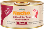 Made by Nacho Flaked Filets Recipe in Bone Broth, Grain-Free Chef's Selects Wet Food for Cats Balanced Diet in Naturally Hydrating Pumpkin-Infused Broth (3.0 oz (Pack of 12), Chicken & Beef)