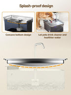Kastty Dog Water Fountain for Large Dogs, 2.8Gal/10.5L Stainless Steel Cat Water Fountain, Super Quiet Smart Pet Water Fountain Automatic Dog Water Bowl Dispenser with LED Pump, Easy to Assemble Clean