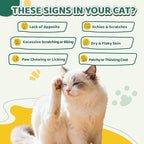 Flea and Tick Prevention for Cats Chews, 500 Crunchy & Creamy Flea Chews, Cat Flea Chewables with Probiotics - Skin & Coat Support - Fleas & Tick Supplement for Cats Kittens - Natural Chicken Flavor