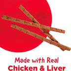 Country Kitchen Chicken & Liver Tender Meaty Sticks Cat Treats, High in Protein, Easy to Break and Chew, 0.88 Oz, 5 Count (Pack of 5)