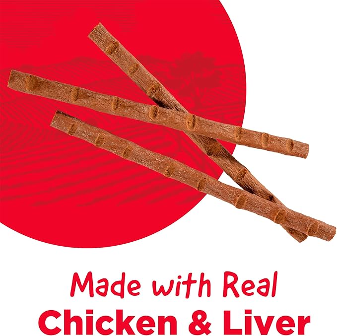 Country Kitchen Chicken & Liver Tender Meaty Sticks Cat Treats, High in Protein, Easy to Break and Chew, 0.88 Oz, 5 Count (Pack of 5)