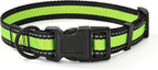 Mile High Life Dog Collar | Nylon Reflective Dog Collars | Light Weight Puppy Collars | Lime Green Dog Collars for Medium Dogs (Lime Green, Medium)