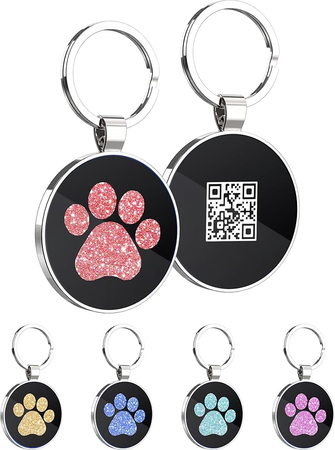 Personalized Dog Tags with QR Code - Custom Dog Name Tags, Smart Pet ID Tags, Free Online Scan for Instant Pet Location Alert Email