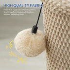 Cat Craft Cat Scratching Post Large Reticulate Carpet Scratching Post for Indoor Cats, Tall Cat Scratch Post, Carpet Cat Scratcher with Replaceable Toys, Sturdy Base, Large, Beige