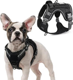 rabbitgoo Tactical Dog Harness for Small Dogs, No Pull Military Service Vest with Handle & Molle, Easy Control for Training Walking, Adjustable Reflective Straps, Black, S