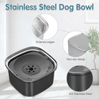 UPSKY 3L Dog Water Bowl 101oz Stainless Steel No Spill Large Capacity Dog Food Water Bowl Slow Water Feeder, Spill Proof Pet Water Dispenser Vehicle Carried Travel Water Bowls