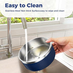 LIHONG Stainless Steel Dog Bowls for Small Medium Sized Dogs Non Slip,Insulated Dog Bowl,Pet Bowl for Food and Water,Rustproof(40oz,Blue)