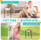 Adjustable Dog Bowls Elevated Stand, 4 Heights, Wide 6-10", Oppro Metal Raised Tall Single Dog Food Bowl Stands Holder, Upgrade Lifted Water Feeder with Tray for Medium Large Small Breed, Black