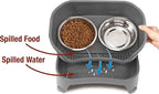 Neater Feeder Express Mess Proof Dog Bowls Elevated for Medium and Large Breed – Made in USA – No Spill Raised Slow Feeder Elevated Dog Bowl Stand, Slow Feed Food and Water Bowl Set, Grey
