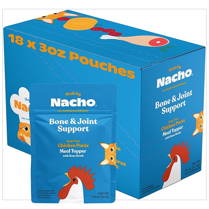 Made by Nacho Bone & Joint Support Cage-Free Chicken Puree Meal Topper with Bone Broth (36 Count)
