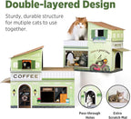 SMILE PAWS Cat Beds for Indoor Cats, Cardboard Cat House with Scratchers, Coffee Shop, Large Sturdy Cat Furniture Condo Cave Tent, Easy to Assemble Pet Toys Accessories Stuffs, Bunny Small Animals