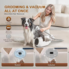 Dog Grooming Vacuum, Dog Grooming Kit with Pet Clipper Nail Grinder, 3 Suction Modes Dog Brush Vacuum with 6 Pet Grooming Tools (Brown)
