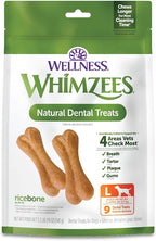 Wellness WHIMZEES Ricebone Dog Dental Treats, Natural Chews, Large Size, (9 Count)