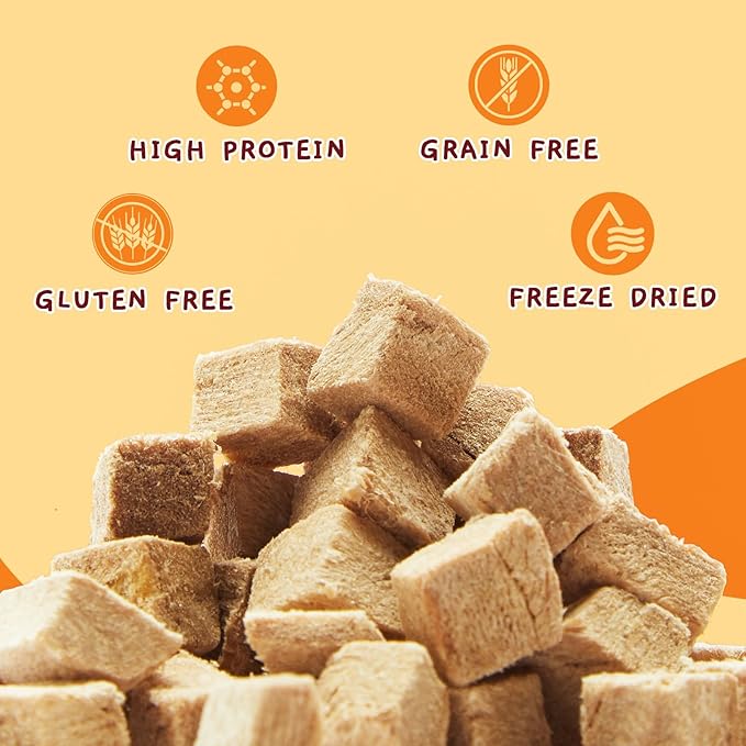 Jungle Calling Freeze Dried Duck Dog & Cat Treats - High Protein, Low Fat, Made with a Single Ingredient - Perfect for Training and Snacking, 2.8 oz (Duck Cube)
