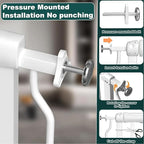 TSAYAWA Extra Wide Walk Through Baby Gate with Door, 62-67 Inch Wide Presure Mounted No Drill Metal Auto Close Child Gate for Stair Doorway - Indoor Outdoor Safty Gate for Toddler Dog Doggie, White