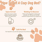JOLLYVOGUE Calming Dog & Cat Bed for Small Dogs, Anti-Anxiety Donut Cuddler Cozy Soft Round Bed with Anti-Slip Bottom, Fluffy Faux Fur Plush Cushion Beds for Small Medium Dogs (27")