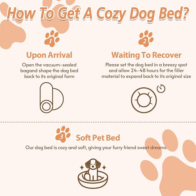 JOLLYVOGUE Medium Calming Dog Bed, Anti-Anxiety Donut Cuddler Cat Bed with Anti-Slip Bottom, Fluffy Faux Fur Machine Washable Pet Cushion for Medium Large Dog & Cat (31")