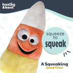 Huxley & Kent Halloween Funny Dog Toy w/Squeaker – Power Plush Squeaky Dog Toys for Small, Medium & Large Dogs – Soft Stuffed Animal for Indoor Play & Fetch - Kookie Korn, One Size