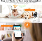 VSTARCAM 2K QHD Security Camera Indoor, Room Camera Baby Monitor 360° for Home Security, WiFi Camera with 2.4 GHz Wi-Fi, One-Touch Call, Smart Motion Tracking, IR Night Vision