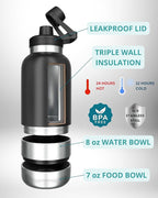 32 oz. Portable Dog Water Bottle and Bowl, Perfect for Walking, Hiking and Travel