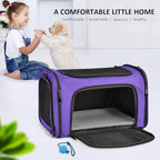 Pet Carrier for Small Medium Cats Dogs Puppies up to 15 Lbs, Airline Approved Small Dog Carrier Soft Sided, Collapsible Travel Puppy Carrier - Purple