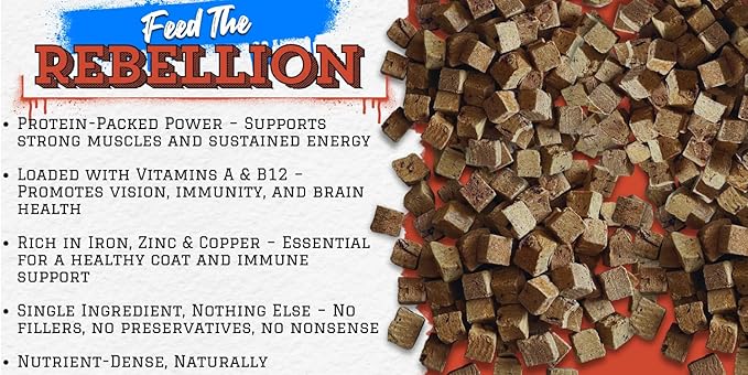 Freeze Dried Beef Liver for Dogs & Cats – Single Ingredient Dog Treats – USA Sourced & Made – High Protein, All Natural, Grain Free – Raw Freeze-Dried Training Treats (3oz)