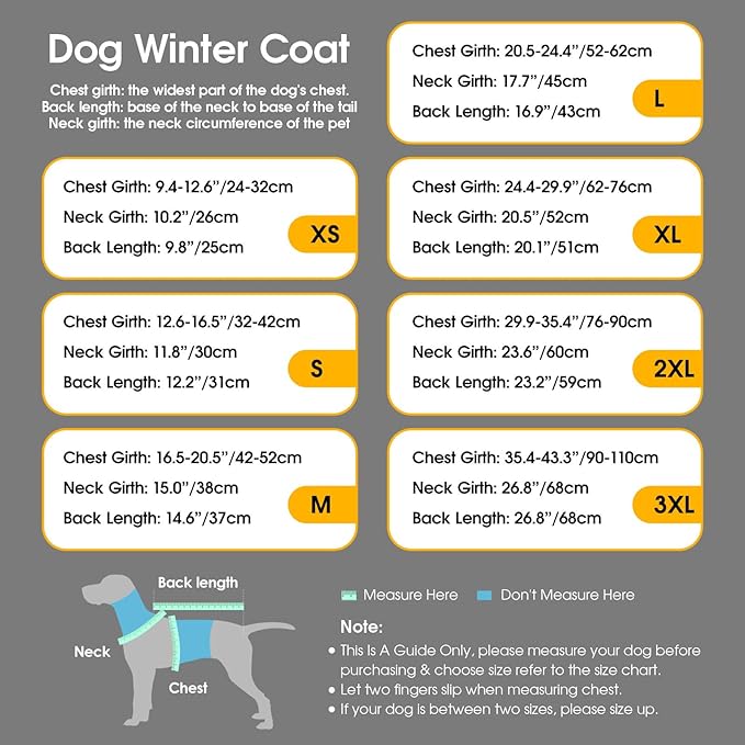 Dog Winter Coat Warm Padded Puppy Jacket Windproof Water Resistant Clothes for Small Medium Large Pets Christmas Sweater Outfit Vest(Grey, 3XL)